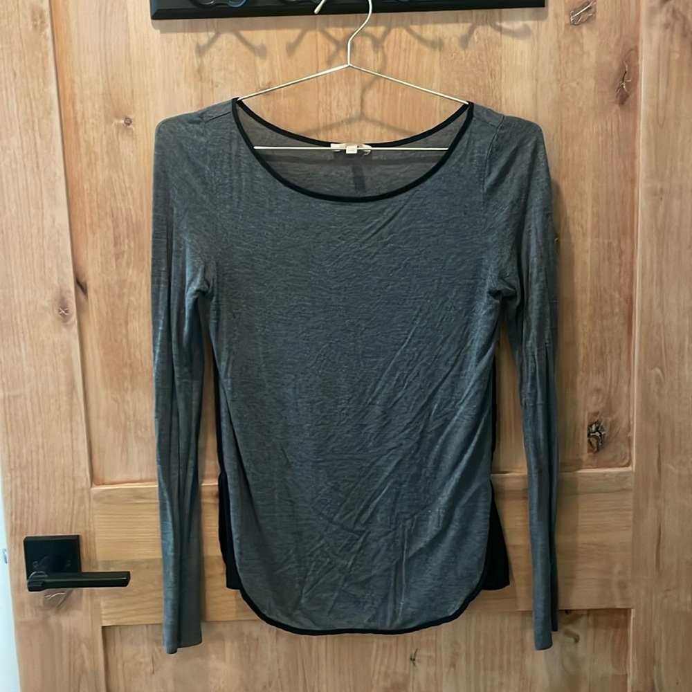 Anthropologie grey long sleeve shirt
